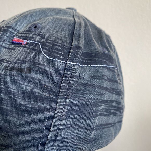FLYING FISHERMAN Ball Cap Denim Blue Cotton Embroidered MARLIN Adjustable Hat - Picture 6 of 11